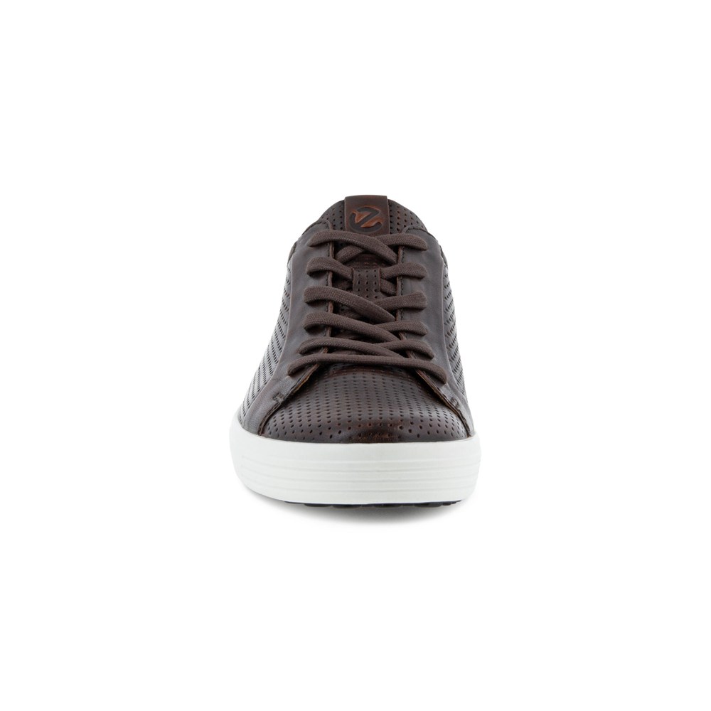 Mens Sneakers - ECCO Soft 7 Laced - Brown - 8716TAEFS